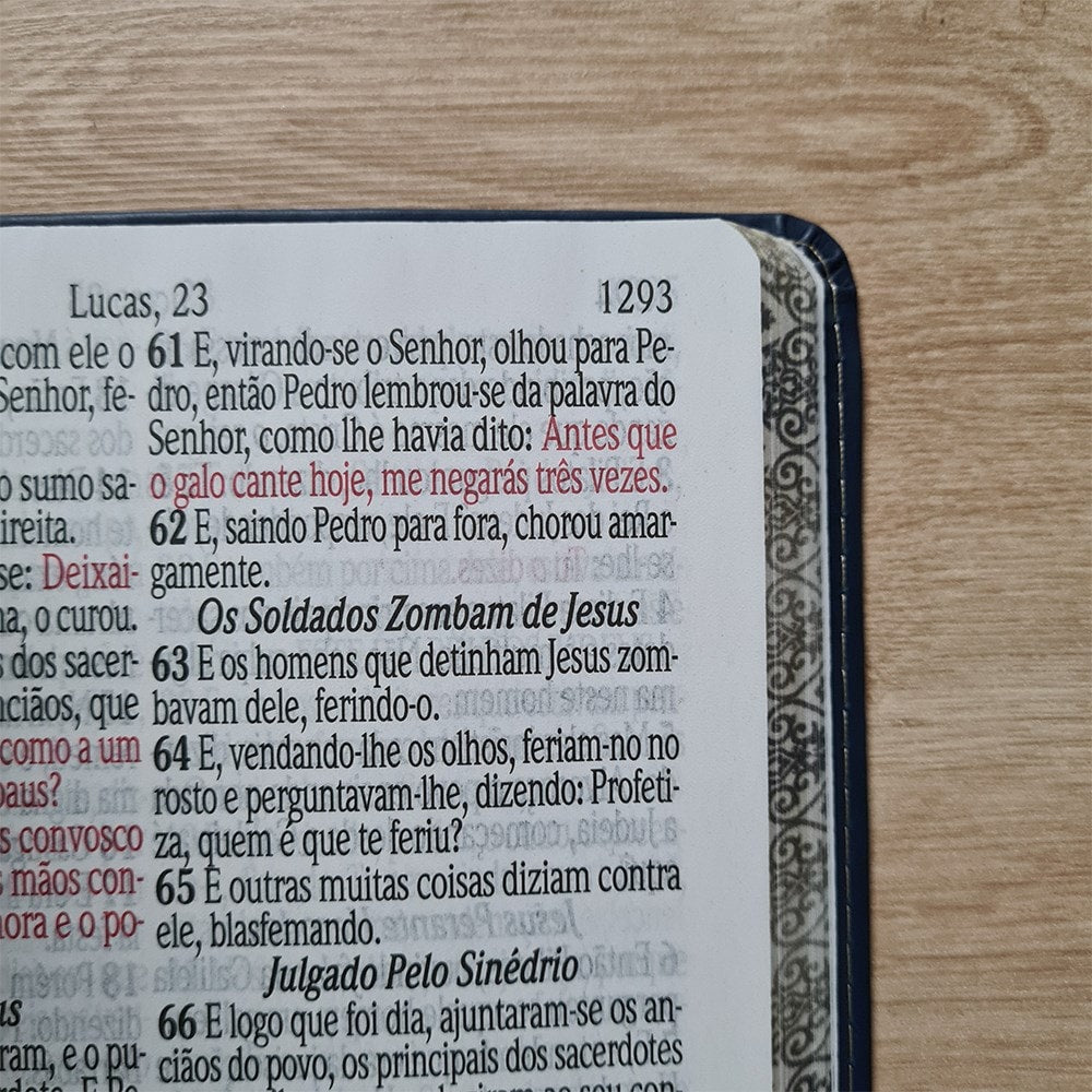 Bíblia Sagrada Letra Jumbo | ARC | Capa Luxo Arabesco Azul