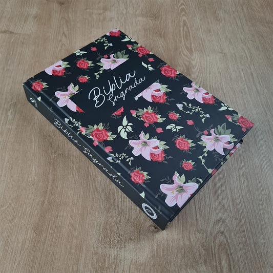 Bíblia Sagrada Rosas | NAA | Letra Normal | Capa Dura