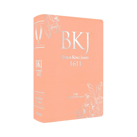 Bíblia Sagrada King James Fiel com Estudo Holman | Letra Normal | Capa Luxo Rosé