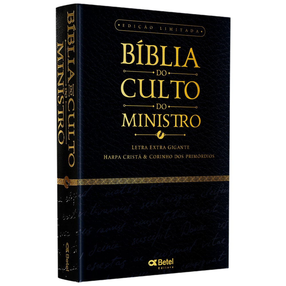 Bíblia do Culto do Ministro com Harpa Cristã e Corinhos | ARC | Letras ExtraGigante | Capa Luxo Preta