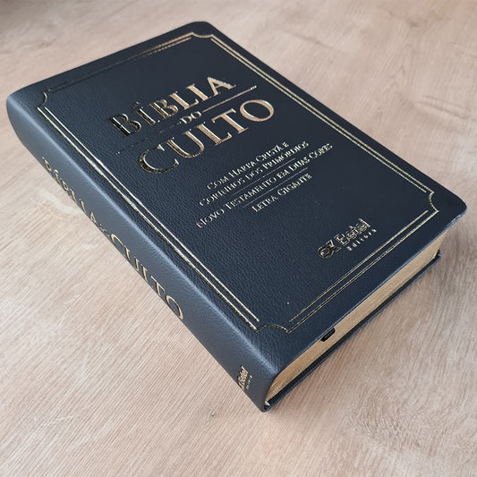 Bíblia do Culto com Harpa Cristã e Corinhos | ARC | Letra Gigante | Capa Luxo Preta Clássica