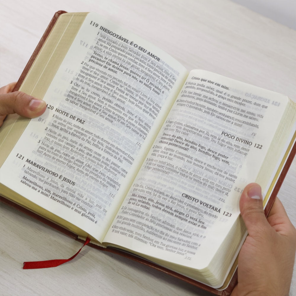 Bíblia do Culto com Harpa Cristã e Corinhos | ARC | Letra Gigante | Capa Semi-flexível Marrom