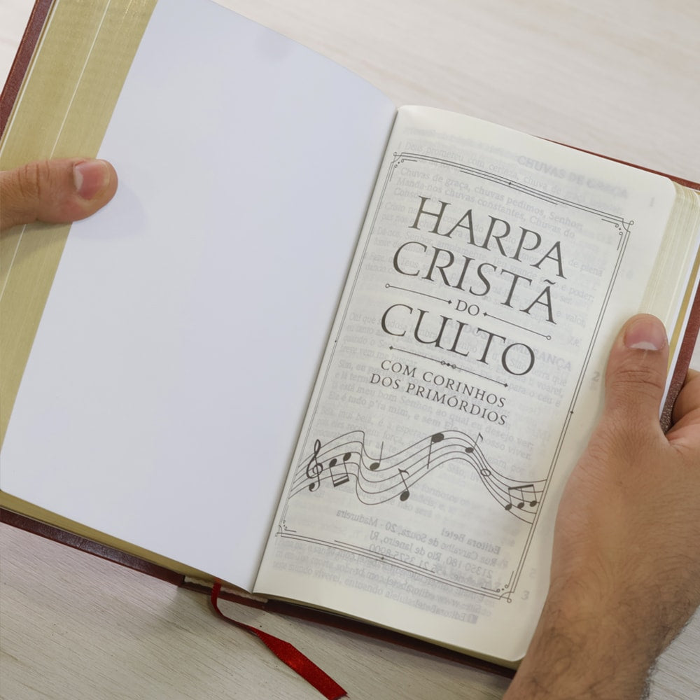 Bíblia do Culto com Harpa Cristã e Corinhos | ARC | Letra Gigante | Capa Semi-flexível Marrom