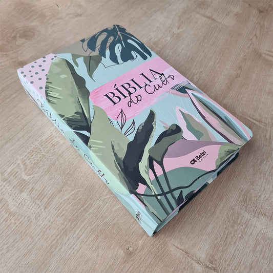 Bíblia do Culto com Harpa Cristã e Corinhos | ARC | Letras Maiores | Capa Semi-flexível Tropical Verde