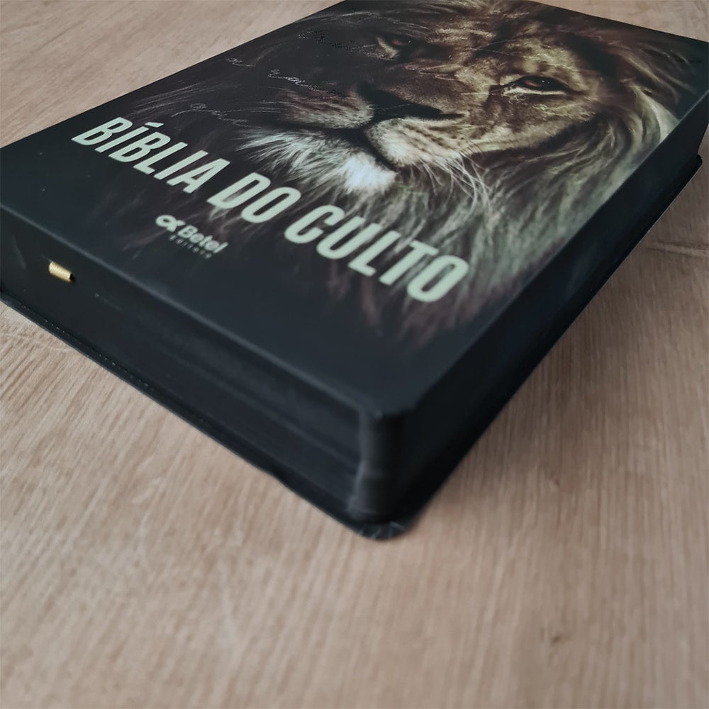 Bíblia do Culto com Harpa Cristã e Corinhos | ARC | Letras Maiores | Capa Semi-flexível Leão