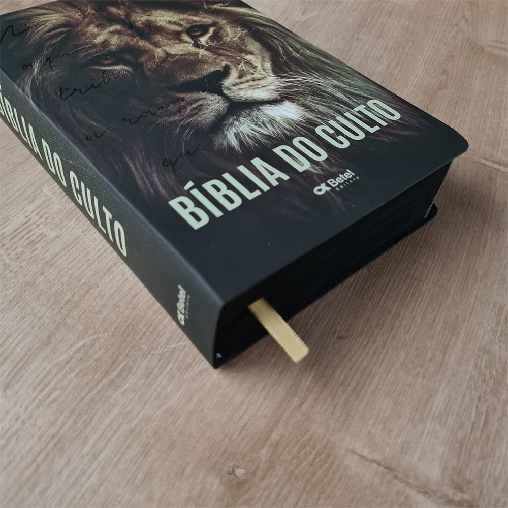 Bíblia do Culto com Harpa Cristã e Corinhos | ARC | Letras Maiores | Capa Semi-flexível Leão