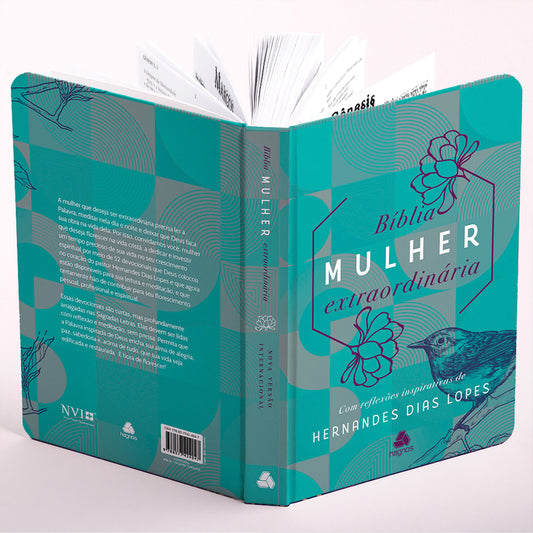 Bíblia Mulher Extraordinária | NVI | Hernandes Dias Lopes | Capa Dura Turquesa
