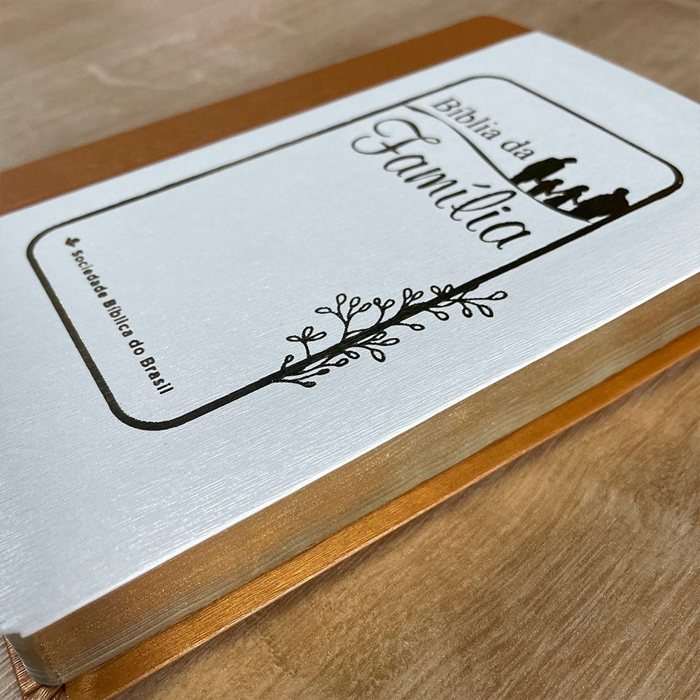 Bíblia da Família | ARA | Letra Normal | Capa Luxo Branco e Marrom