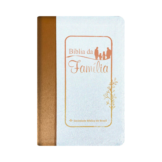 Bíblia da Família | ARA | Letra Normal | Capa Luxo Branco e Marrom