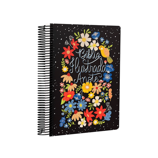 Bíblia Ilustrada Anote Flores para Você | NVT | Letra Normal | Capa Dura Espiral