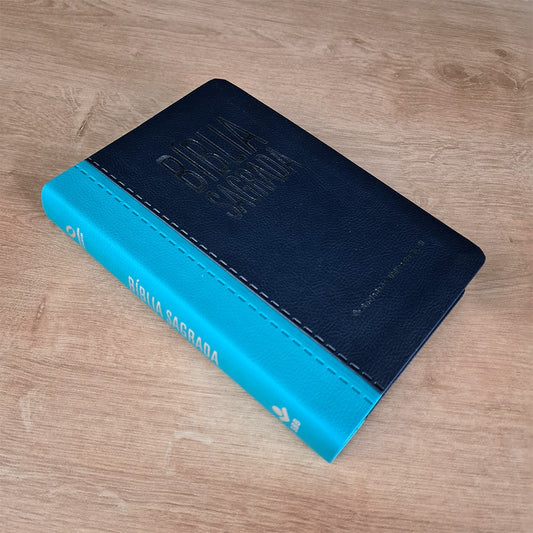 Bíblia Sagrada | NAA | Letra Grande | Capa Turquesa e Azul Escuro
