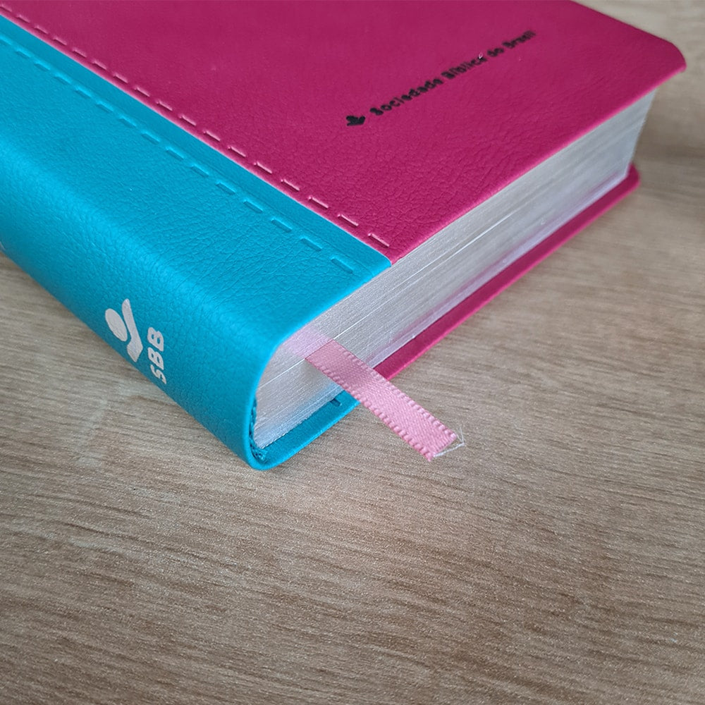 Bíblia Sagrada | ARA | Letra Gigante | Capa Turquesa e Pink C/ Índice