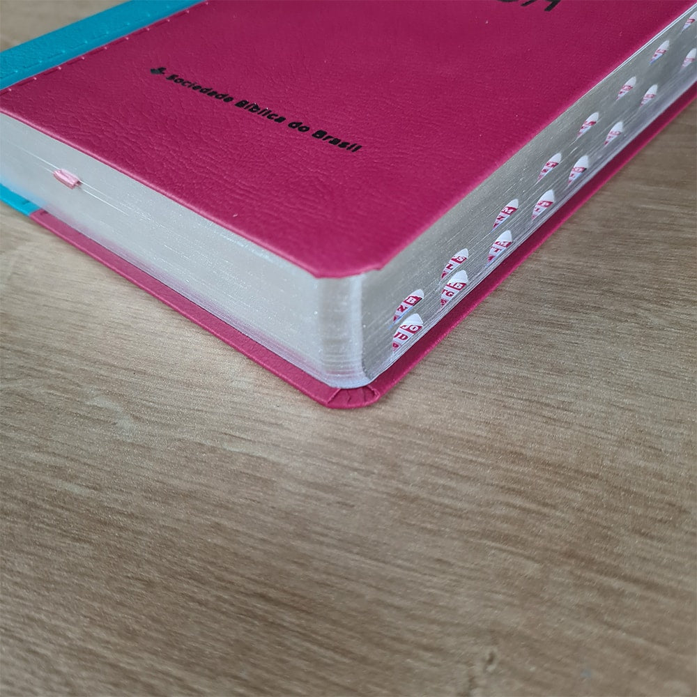 Bíblia Sagrada | ARA | Letra Gigante | Capa Turquesa e Pink C/ Índice