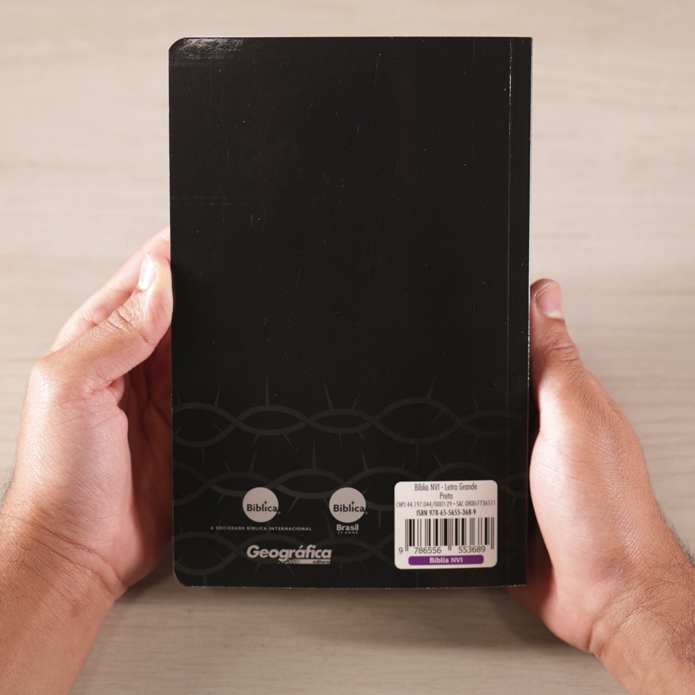 Bíblia Sagrada | NVI | Letra Grande | Capa Brochura Preta Espinhos