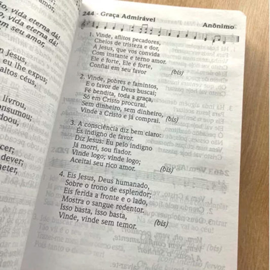 Hinário Cantor Cristão Com Letra | Grande | Capa Brochura Candy Rosa