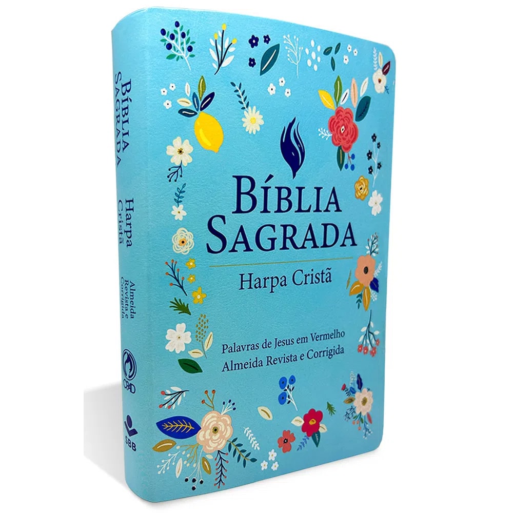 Bíblia Sagrada | ARC | Letra Grande | Harpa Cristã | Capa Luxo Azul