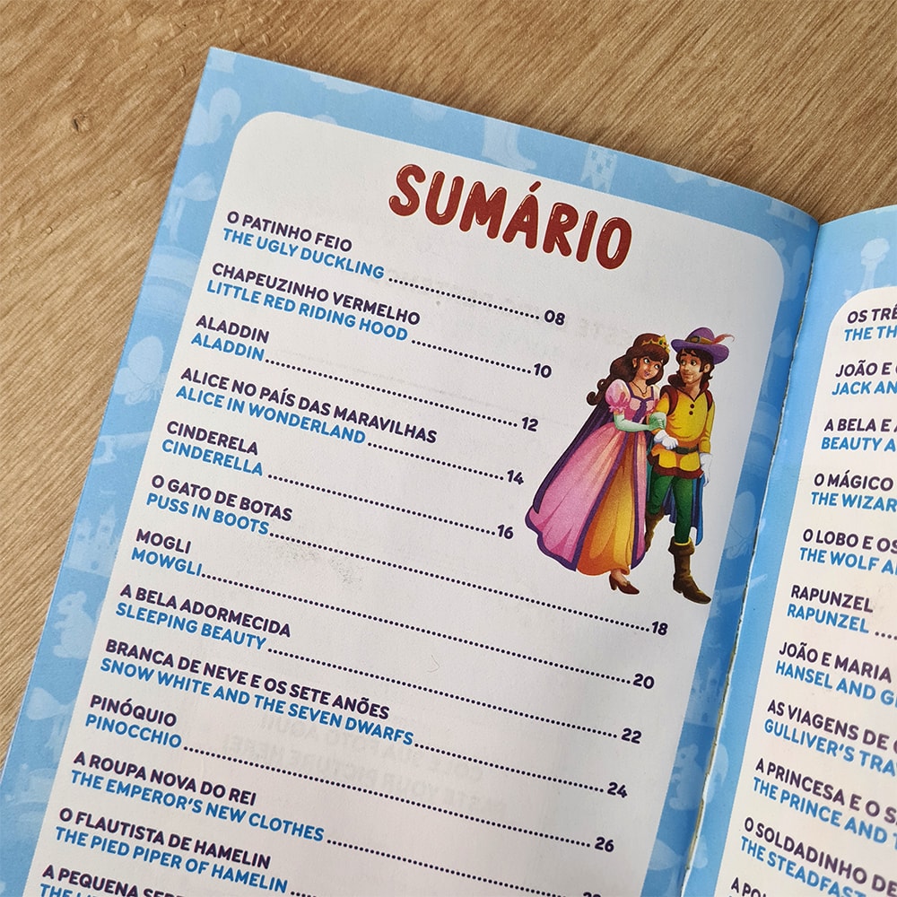 Livro Contos de Fadas Nilíngues | 500 Palavras para Aprender Inglês