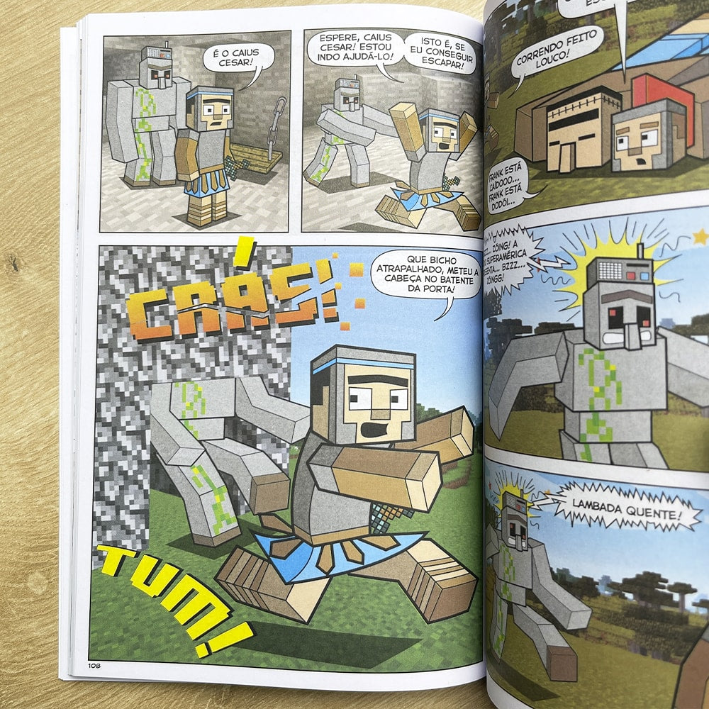 Minecraft Almanaque | 12 Histótias em quadrinhos | Capa Azul