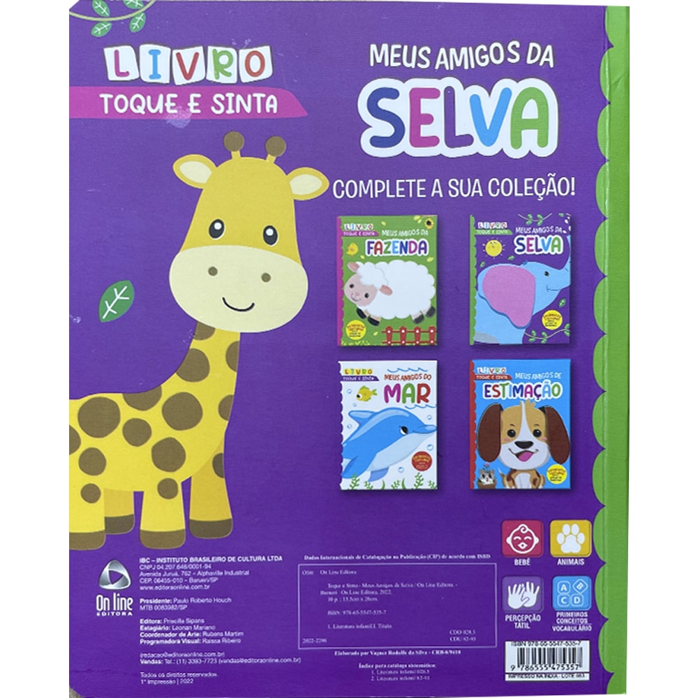 Livro Toque e Sinta | Meus Amigos da Selva
