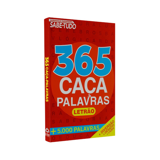 Almanaque Sabe Tudo | 365 Caça-Palavras Letrão| Capa Vermelha