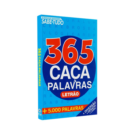 Almanaque Sabe Tudo | 365 Caça-Palavras Letrão| Capa Azul