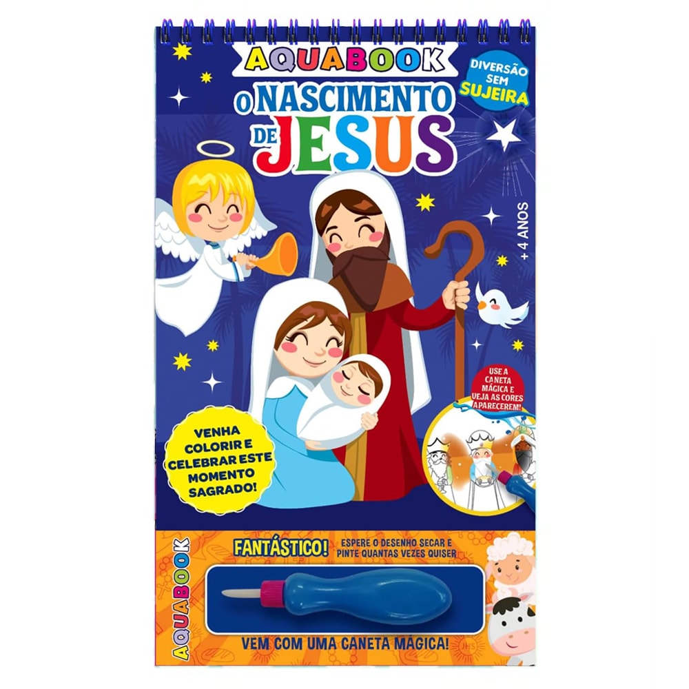 Aquabook O Nascimento de Jesus | Vem com Uma Caneta Magica