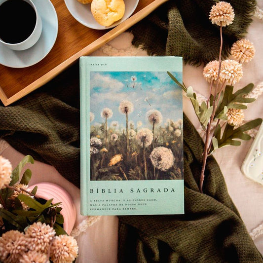 Bíblia Sagrada com Espaço para Anotações | NVI | Leitura Perfeita | Capa Dura Tecido Dente de Leão