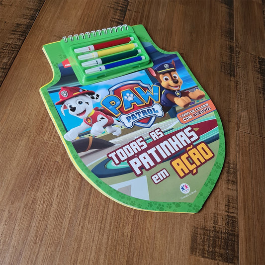 Patrulha Canina | Todas as Patinhas em Ação | Livro de Colorir com Adesivos