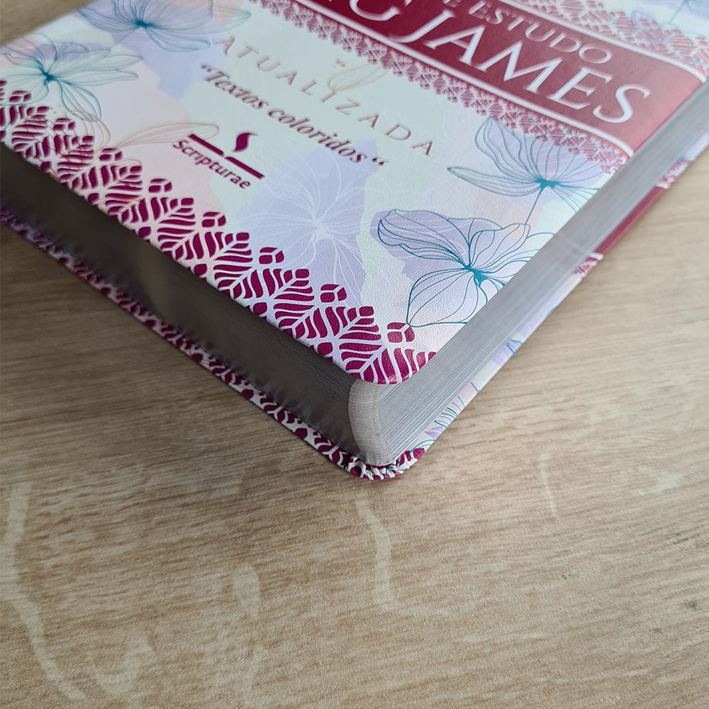 Bíblia de Estudo King James Atualizada | 1611 | Letra Normal | Capa Luxo Floral