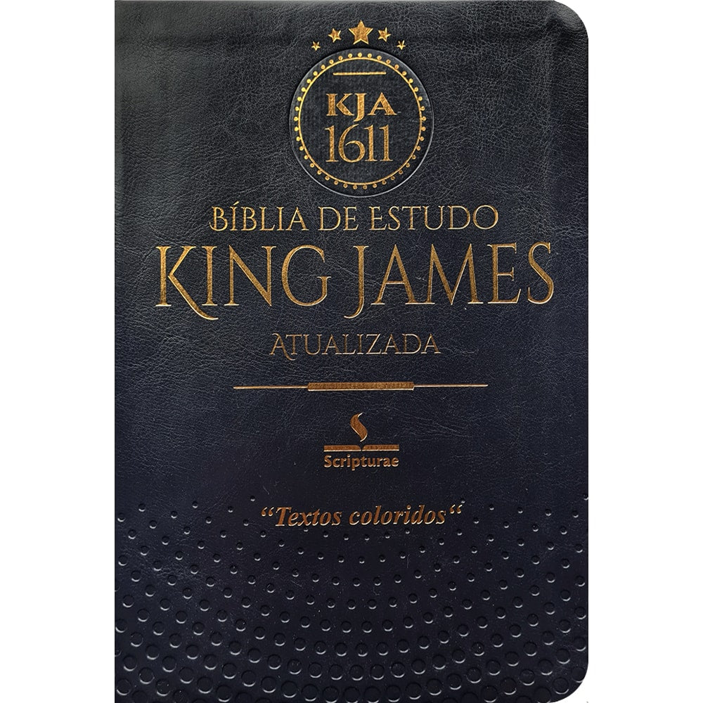 Bíblia de Estudo King James Atualizada | 1611 | Letra Normal | Capa Luxo Preta