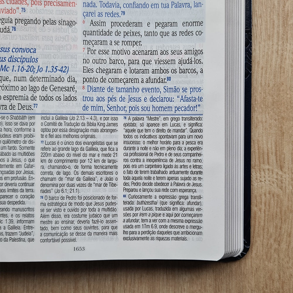 Bíblia de Estudo King James Atualizada | 1611 | Letra Normal | Capa Luxo Preta