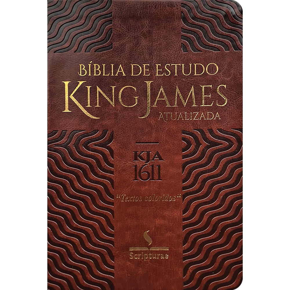 Bíblia de Estudo King James Atualizada | 1611 | Letra Normal | Capa Luxo Marrom