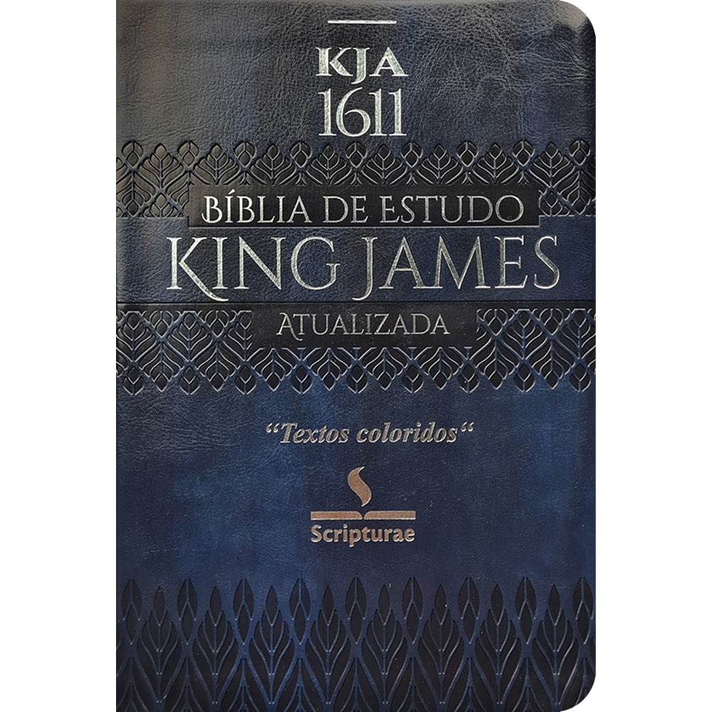 Bíblia de Estudo King James Atualizada | 1611 | Letra Normal | Capa Luxo Azul