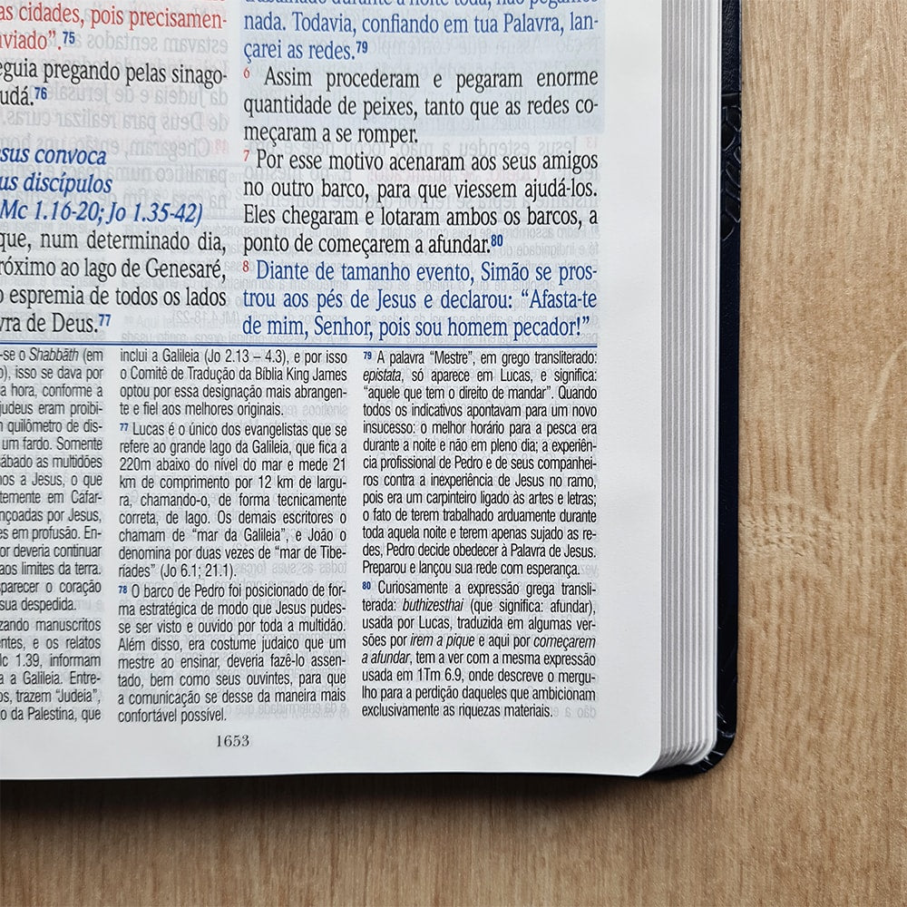 Bíblia de Estudo King James Atualizada | 1611 | Letra Normal | Capa Luxo Azul