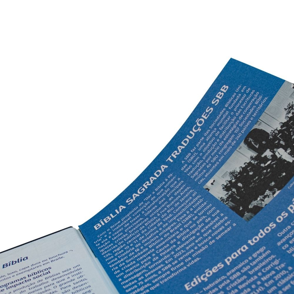Bíblia Sagrada Traduções SBB | TB | ARC | ARA | NAA | NTLH | Letra Normal | Capa Dura Azul