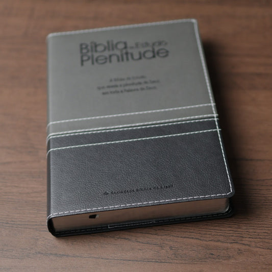 Bíblia de Estudo Plenitude | ARA | Letra Normal | Capa Luxo Cinza e Preto