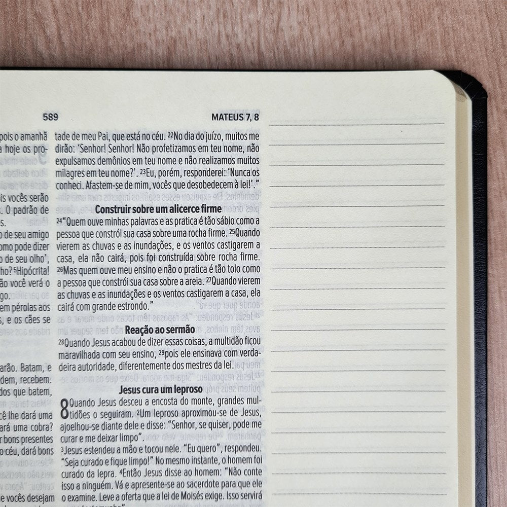 Bíblia Sagrada Leia e Anote | NVT | Letra Normal | Capa Luxo Preta