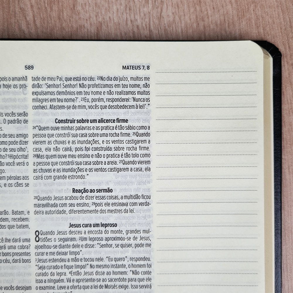 Bíblia Sagrada Leia e Anote | NVT | Letra Normal | Capa Luxo Laranja