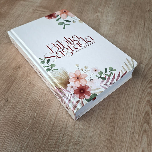 Bíblia Sagrada Floral Rosê | NVI | Letra Grande | Capa Dura