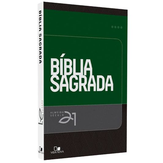 Bíblia Sagrada | A21 | Normal | C/ Referencias Cruzadas | Capa Brochura Verde e Cinza
