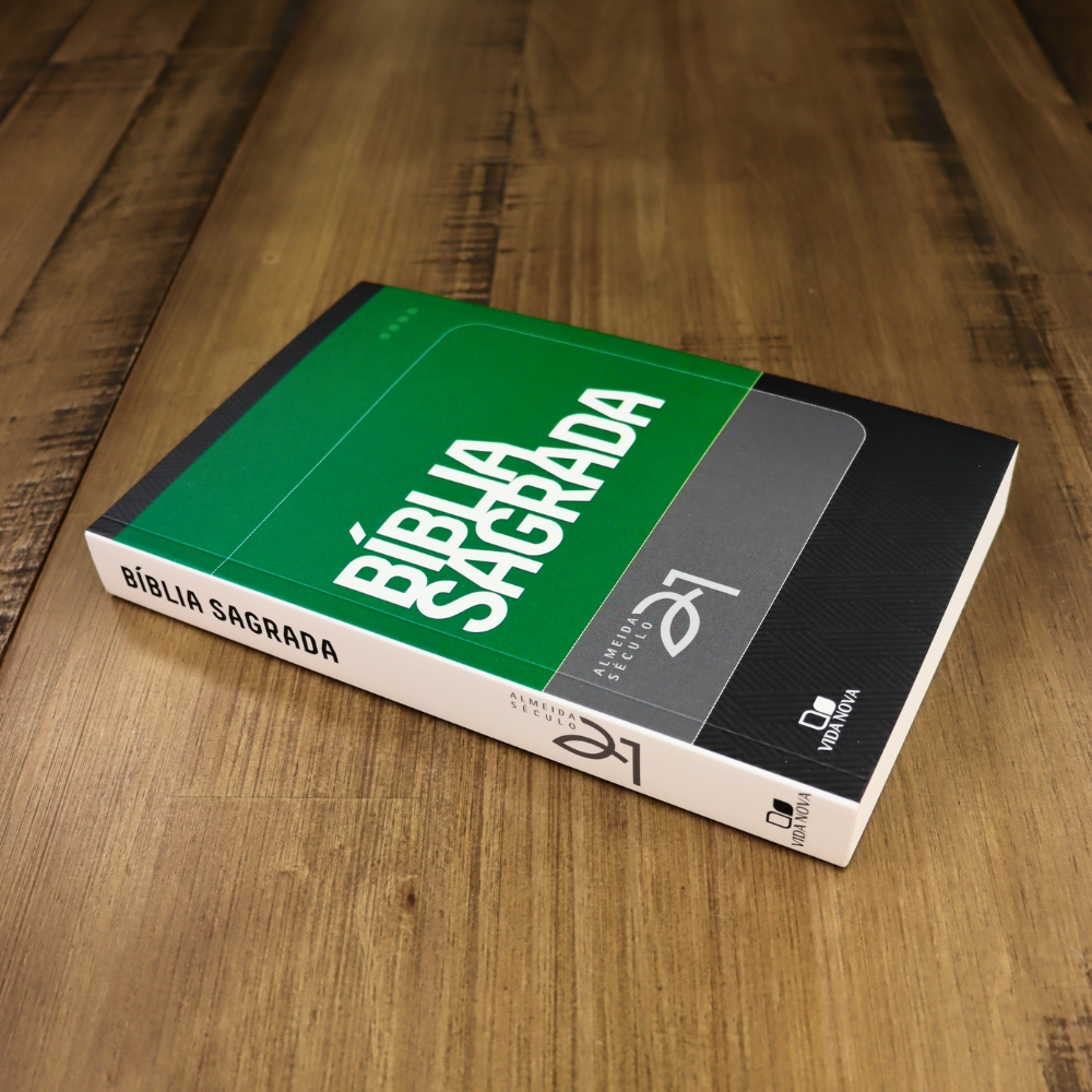Bíblia Sagrada | A21 | Normal | C/ Referencias Cruzadas | Capa Brochura Verde e Cinza