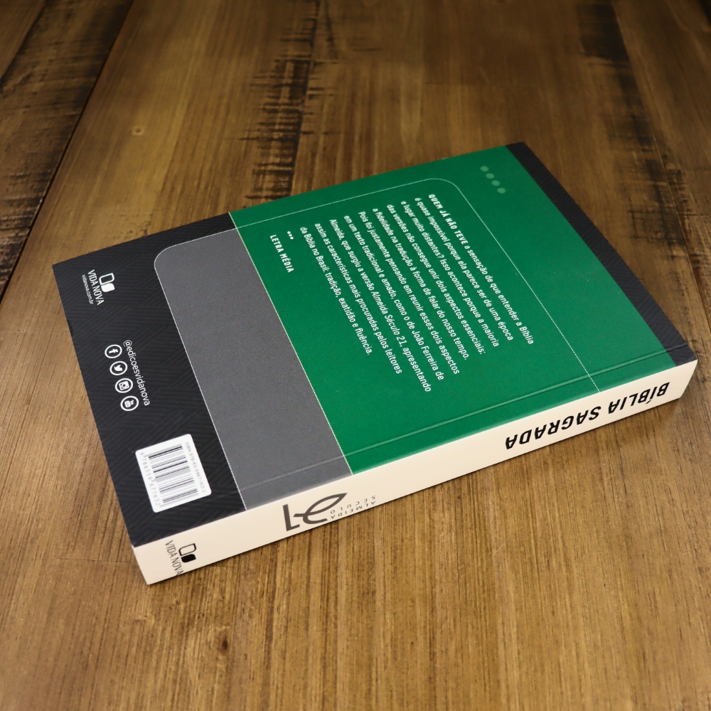 Bíblia Sagrada | A21 | Normal | C/ Referencias Cruzadas | Capa Brochura Verde e Cinza