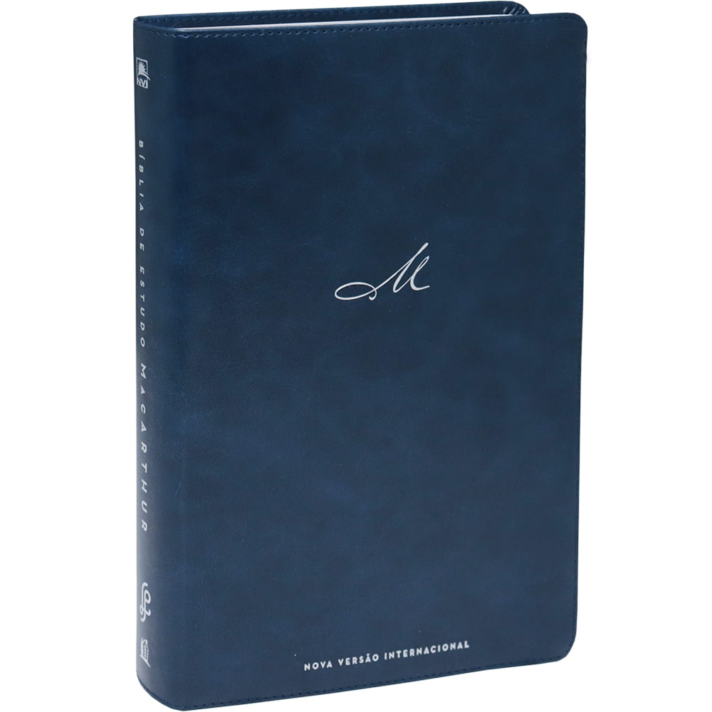 Bíblia De Estudo MacArthur | NVI | Letra Normal | Capa Luxo Azul