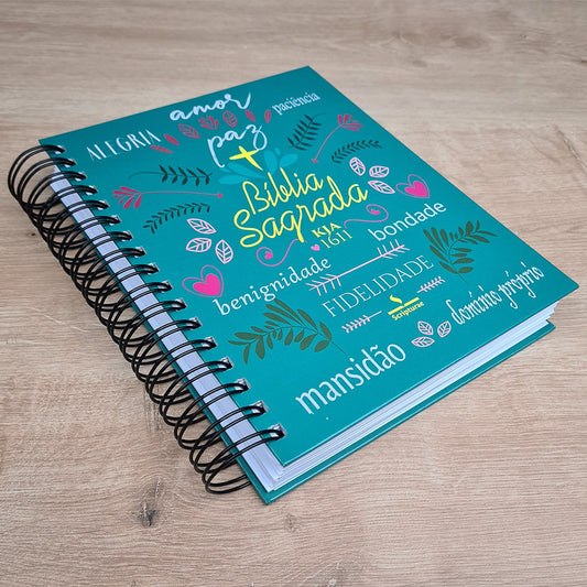Bíblia Sagrada KJA 1611 | Letra Normal | Capa Dura Espiral Lettering