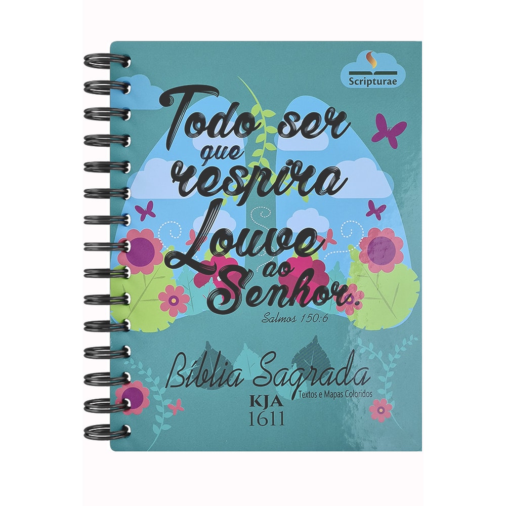 Bíblia Sagrada KJA 1611 | Letra Normal | Capa Dura Espiral Louve ao Senhor