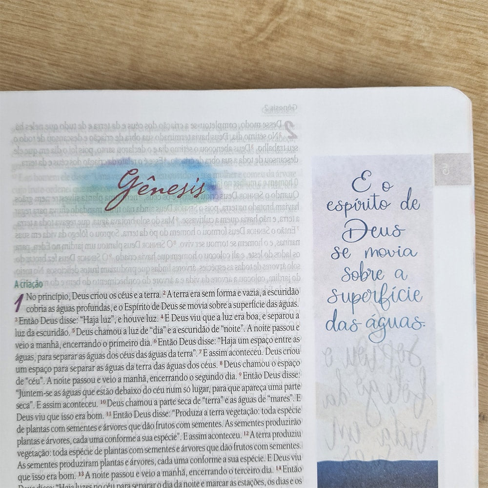 Bíblia Ilustrada Anote Cartão de Primavera | NVT | Letra Normal | Capa Dura Espiral