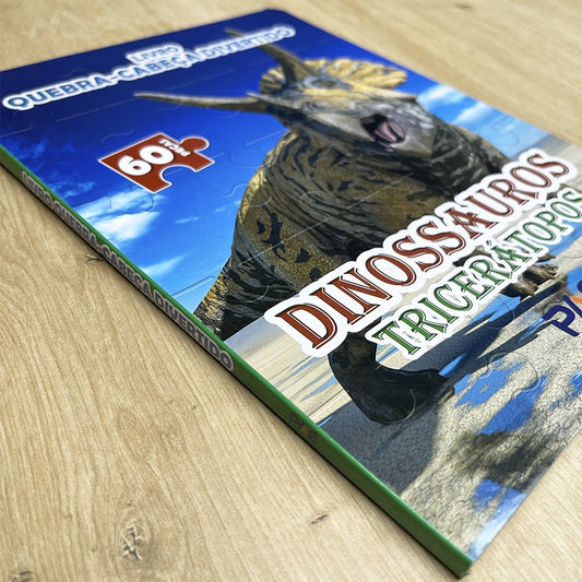Livro Quebra-Cabeça Divertido | Dinossauros Tricerátopos