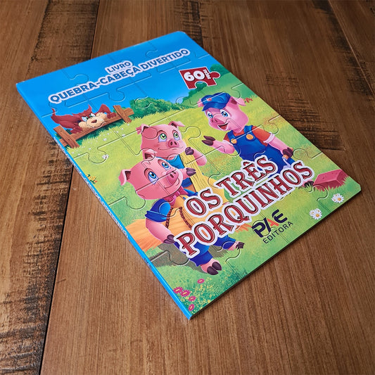 Livro Quebra-Cabeça Divertido | Os Três Porquinhos | 60 Peças