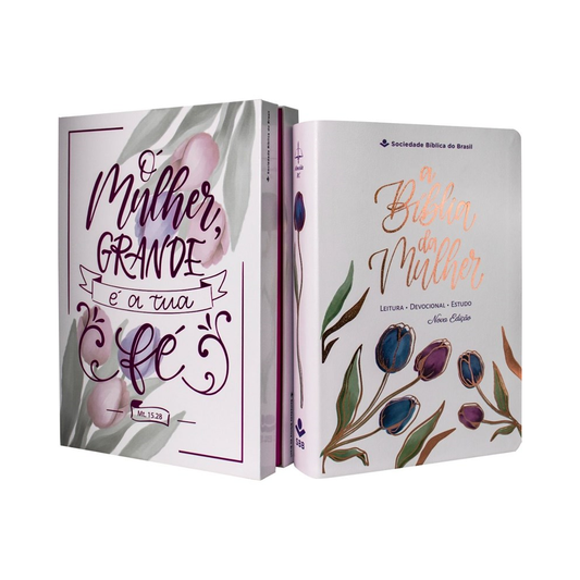 A Bíblia da Mulher Compacta | ARC | Letra Normal | Capa Luxo Branca Tulipa
