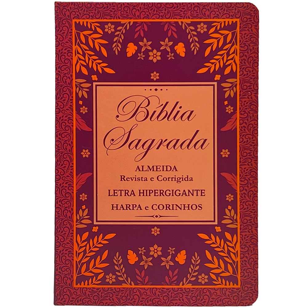 Bíblia Sagrada com Harpa Avivada e Corinhos | Letra Hipergigante | ARC | Capa Luxo Flores Laminada